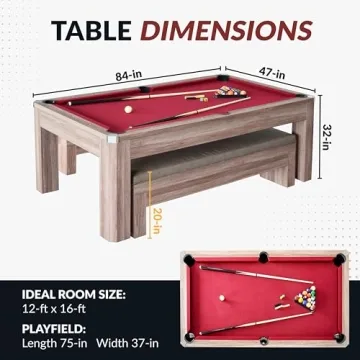 Hathaway Newport 7 Ft Multi Game Pool Table Combo for Fun