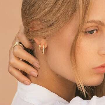 Cocadant 14K Gold Huggie Hoop Earrings - Trendy & Hypoallergenic Sets