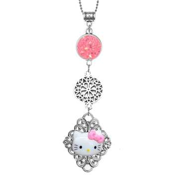 Handmade Kitty Bling Assorted Mirror Car Charm Hanger Ornament with adjustable chain