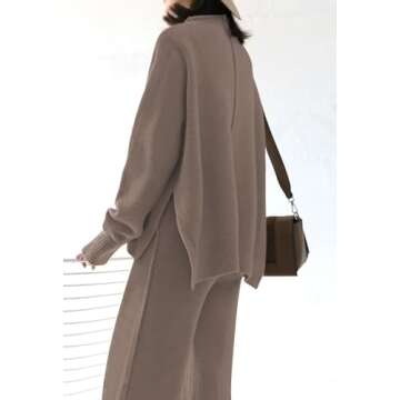 Stylish Women Knit Loungewear Set with Oversized Top