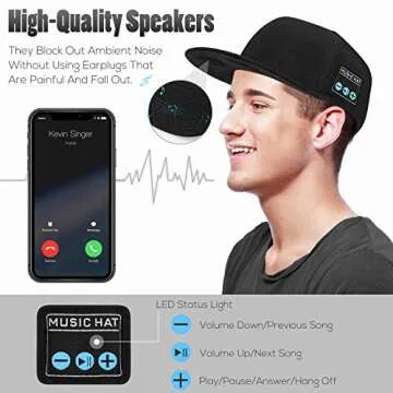 Hat with Bluetooth Speaker Adjustable Music Hat Bluetooth Cap for Outdoor Sports Baseball Cap, The Birthday Gifts for Men/Women/Boys/Girls