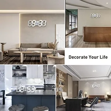 15" LED Digital Wall Clock Multifunctional Display Remote