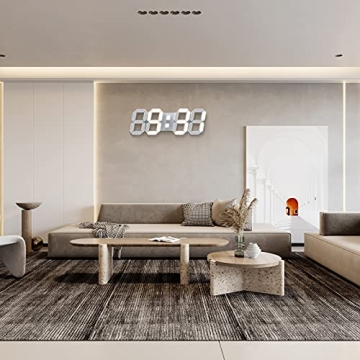 15" LED Digital Wall Clock Multifunctional Display Remote