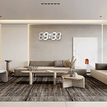 15" LED Digital Wall Clock Multifunctional Display Remote