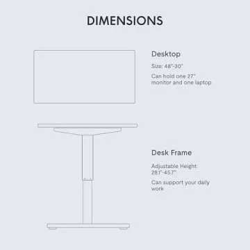 FLEXISPOT EN1 Whole-Piece Standing Desk 48 x 30 inches Electric Height Adjustable Desk Home Office Table Stand Up Desk Leg w/Automatic Smart Keypad (Upgraded White Frame + White Top, 2 Packages)