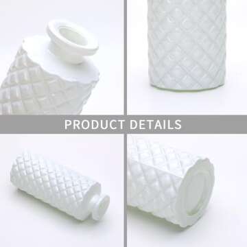 Brajttt White Flower Vase Set, Glass Bud Vase in Bulk Set of 8,Artistic and Cultural Flavor Mini Vases for Home Office Decor, Bedroom, Office, Living Room Decorations,Wedding