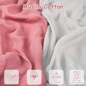 Hooyax Baby Lounger Cover 2 Pack - Soft & Breathable Muslin Cotton