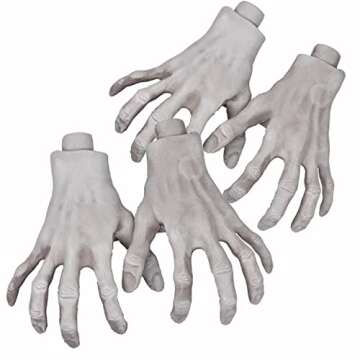 Halloween Skeleton Hands - Realistic Life Size Severed Fake Plastic Hands for Halloween Props Decoration, (2Pairs)