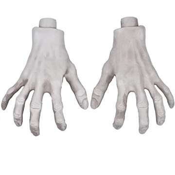 Halloween Skeleton Hands - Realistic Life Size Severed Fake Plastic Hands for Halloween Props Decoration, (2Pairs)