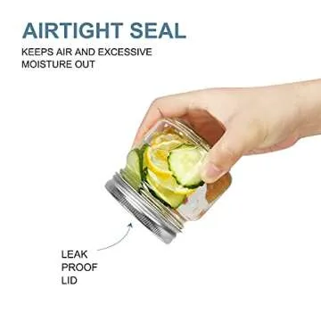 CycleMore 24 Pcs 8oz Clear Glass Mason Jars With Regular Silver Separable Lids, 250ml Round Spice Canning Jars for Honey, Jam, Herb, Wedding Favors, Kitchen Storage, DIY Souvenir