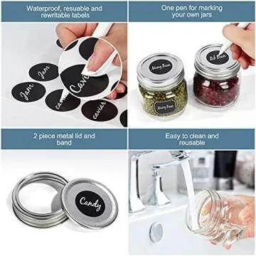CycleMore 24 Pcs 8oz Clear Glass Mason Jars With Regular Silver Separable Lids, 250ml Round Spice Canning Jars for Honey, Jam, Herb, Wedding Favors, Kitchen Storage, DIY Souvenir