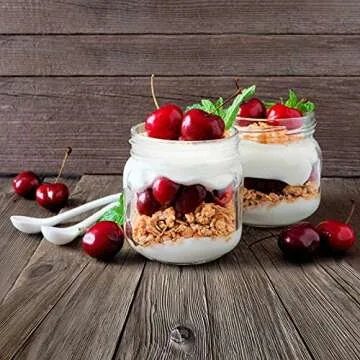 CycleMore 24 Pcs 8oz Clear Glass Mason Jars With Regular Silver Separable Lids, 250ml Round Spice Canning Jars for Honey, Jam, Herb, Wedding Favors, Kitchen Storage, DIY Souvenir