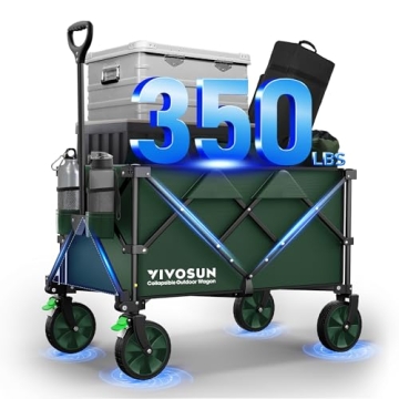 VIVOSUN Collapsible Folding Wagon - Heavy-Duty Outdoor Cart for Camping and More
