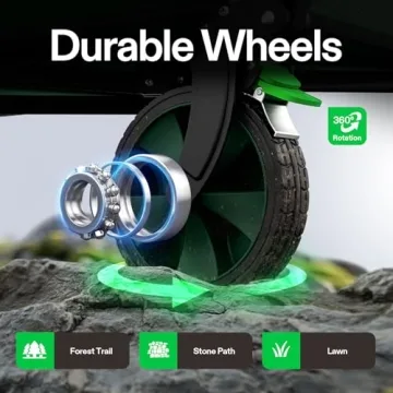 VIVOSUN Collapsible Folding Wagon with Silent Wheels and Cup Holders