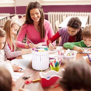 4Johor Pen Holder - 5 Compartment 360 Rotating Desk Organizer