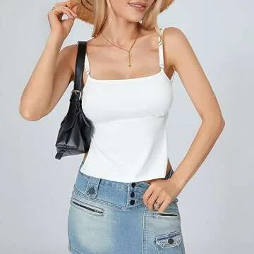 Fernvia Y2K Spaghetti Strap Cami Top for Summer Style