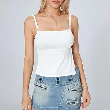 Fernvia Y2K Spaghetti Strap Cami Top for Summer Style