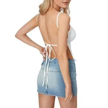 Fernvia Y2K Spaghetti Strap Cami Top for Summer Style