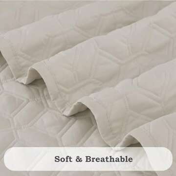 PHRIXUS Oversized Bedspread Coverlet Quilt Set Soft Lightweight Thin Comforter 3 Piece Bedding Cover