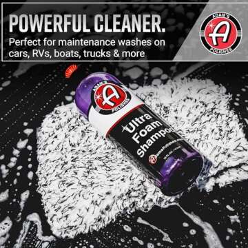 Adam's Polishes Ultra Foam Shampoo 16oz - Our Most Sudsy Car Shampoo Formula Ever - pH Neutral Formula for Safe, Spot Free Cleaning - Ultra Slick Formula, Wont Scratch or Leave Water Spots