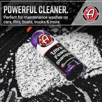 Adam's Polishes Ultra Foam Shampoo 16oz - Our Most Sudsy Car Shampoo Formula Ever - pH Neutral Formula for Safe, Spot Free Cleaning - Ultra Slick Formula, Wont Scratch or Leave Water Spots