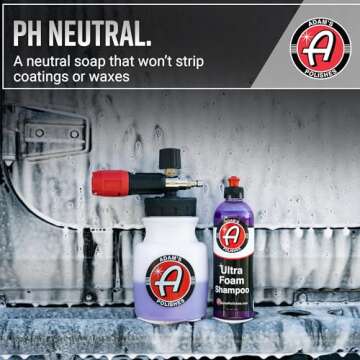 Adam's Polishes Ultra Foam Shampoo 16oz - Our Most Sudsy Car Shampoo Formula Ever - pH Neutral Formula for Safe, Spot Free Cleaning - Ultra Slick Formula, Wont Scratch or Leave Water Spots