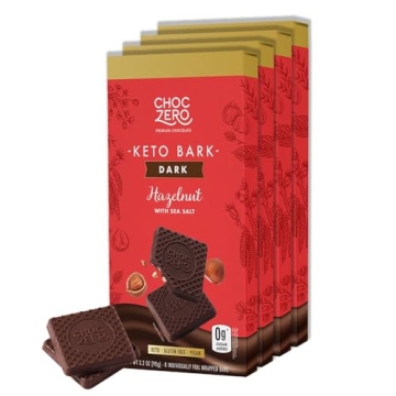 ChocZero Keto Bark Dark Chocolate Hazelnut Sea Salt Sugar-Free