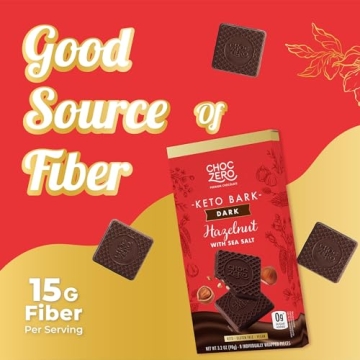 ChocZero Keto Bark Dark Chocolate Hazelnut Sea Salt Sugar-Free