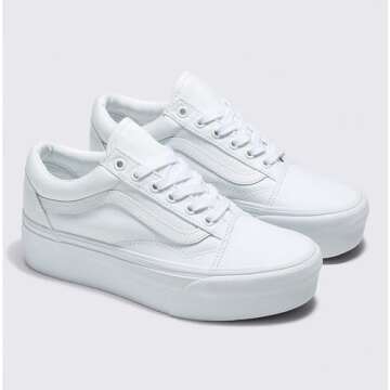 Vans FU OLD SKOOL STACKFORM (W00) TRUE WHITE Size 5.5