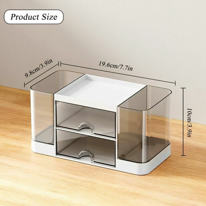 Pencil Pen Holder with 2 Drawers - Desk Organizer