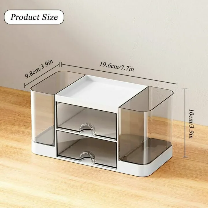 Pencil Pen Holder with 2 Drawers - Desk Organizer