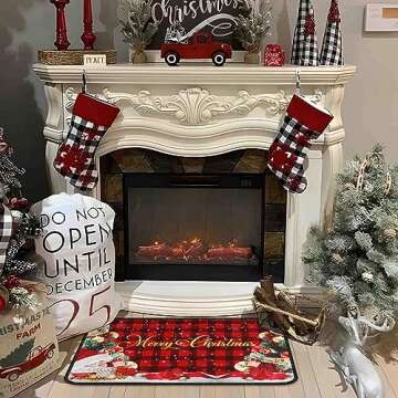 Noulmea Christmas Kitchen Rugs Set of 2 for Festive Decor