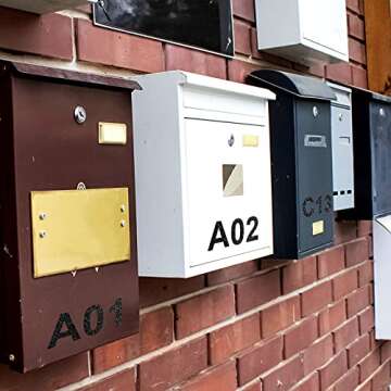 Outus 202 Pcs Vinyl Letter Stickers Self Adhesive Mailbox Alphabet and Numbers Outdoor Vinyl Letters for Outside, Door, Signs, Trucks, Home, Business, Address Number(2 Inch,Glitter Black)