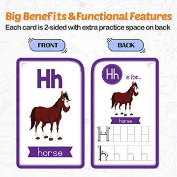 Alphabet Flash Cards for Toddlers-FlashCards Set of 4-Numbers,Alphabets,First Words,Colors&Shapes,Ki...