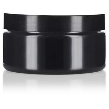 8 oz Black PET Low Profile Jar Set for All Needs