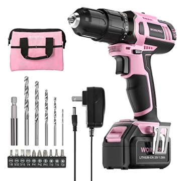 WORKPRO Pink Cordless Drill - Empower Your DIY Projects