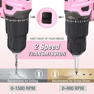WORKPRO Pink Cordless Drill - Empower Your DIY Projects