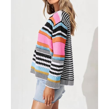 KIRUNDO Women's Stylish Fall Striped Sweater in XL