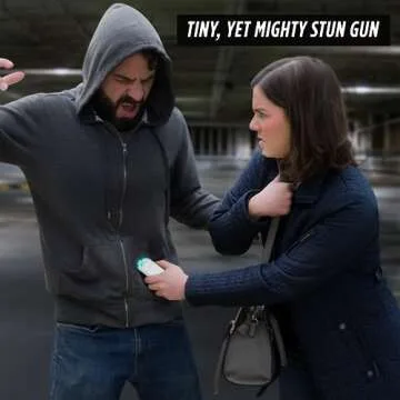 Guard Dog Hornet Micro Stun Gun Keychain - with LED Flashlight, Safety Switch, and Powerful Shock, Heavy Duty Keychain Stun Gun with Bright Flashlight, Built-in Charger, Women Self Defense - White