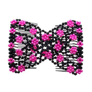 LOVEF 6 Pcs Effortless Beauty Stretchable Double Combs - Stylish Hair Accessories for Every Occasion