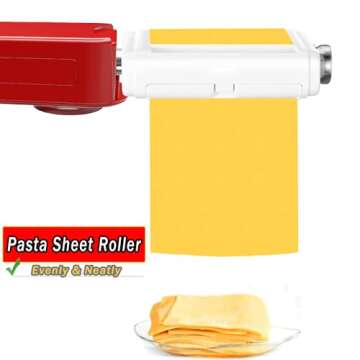 Pasta Maker Attachment for Kitchenaid/Cuisinart Stand Mixers, 3 in 1 Noodle Maker Pasta Roller Fettuccine Spaghetti Cutter and Cleaning Brush, Kitchen aid Accessories- Pasta Roller and Cutter Set