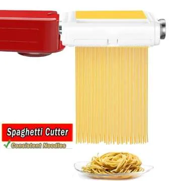 Pasta Maker Attachment for Kitchenaid/Cuisinart Stand Mixers, 3 in 1 Noodle Maker Pasta Roller Fettuccine Spaghetti Cutter and Cleaning Brush, Kitchen aid Accessories- Pasta Roller and Cutter Set