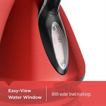 BLACK+DECKER KE2900R 1.7L Stainless Steel Electric Cordless Kettle, Red