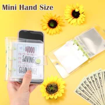 Jetec 1000 Money Saving Challenge with 25 Binder Mini Savings Challenge Book with Envelopes Budget Saving Cash for Budgeting Planner School Class Prize Gift (Green)