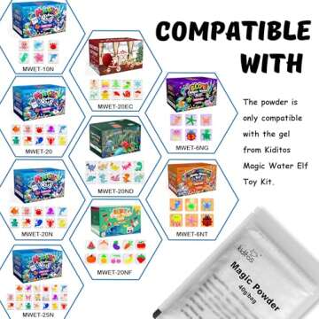 Kiditos Magic Water Elf Powder Refill,Aqua Fairy Water Gel Kit Powder Refill,5 Packs