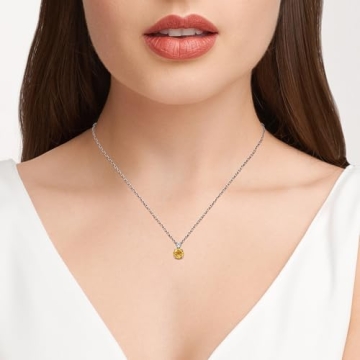 Citrine Birthstone Pendant Necklace in Sterling Silver