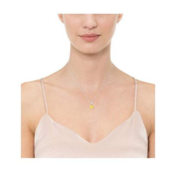 Citrine Birthstone Pendant Necklace in Sterling Silver