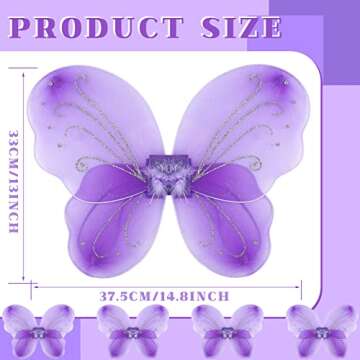 Chivao 10 Pieces Fairy Wings Butterfly Wings Wedding Decoration Costume Birthday Christmas Party Fav...