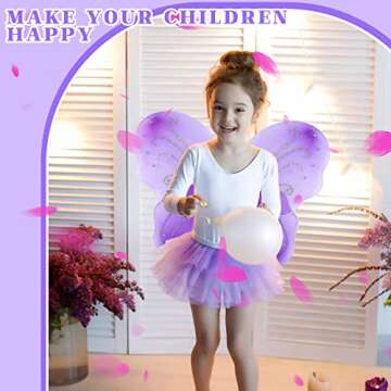 Chivao 10 Pieces Fairy Wings Butterfly Wings Wedding Decoration Costume Birthday Christmas Party Favors for Boys Girls(Purple)