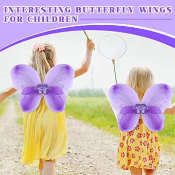 Chivao 10 Pieces Fairy Wings Butterfly Wings Wedding Decoration Costume Birthday Christmas Party Favors for Boys Girls(Purple)